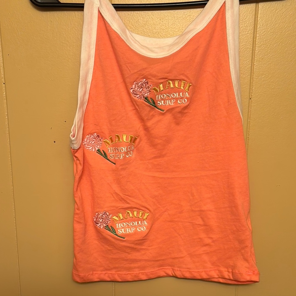 Hondua Wahine Orange Tank Top